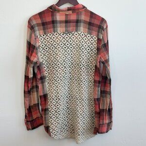 Free People - We The Free - Plaid Button Down Blouse